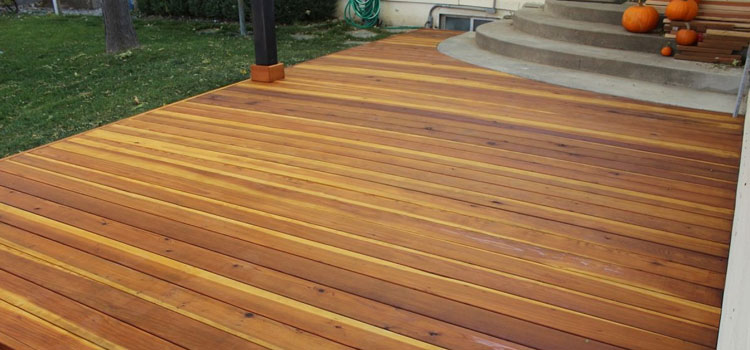 Smooth Redwood Decking in Long Beach, CA